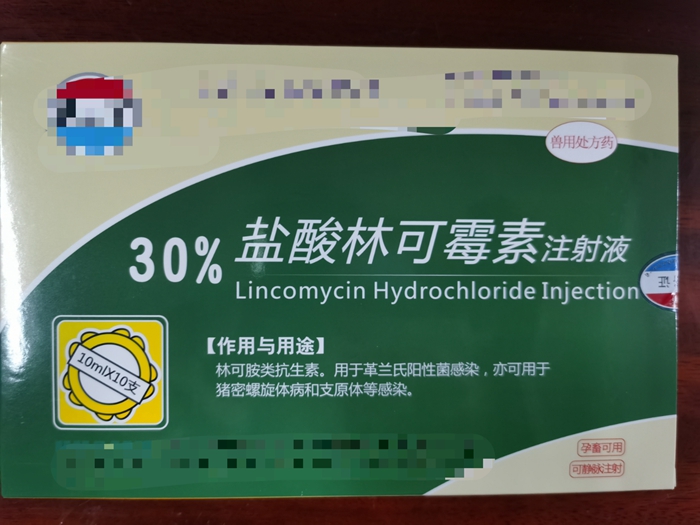 30%鹽酸林可霉素注射液--用于革蘭氏陽性菌，豬密螺旋體病，支原體病感染
